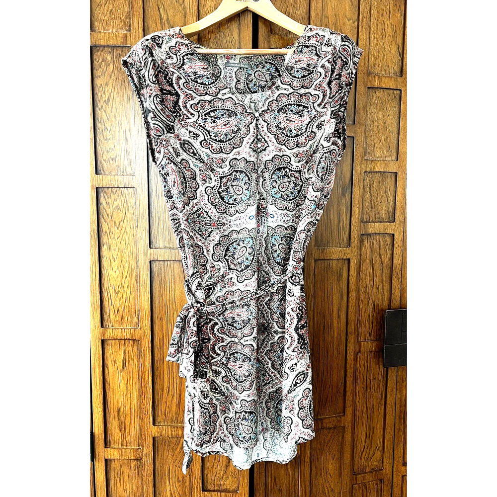Michelle Belau Womens Summer Dress Short Sleeve SZ M Paisley Print Romantic Boho